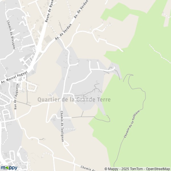Carte Quartier de la Grande Terre, 84110 Saint-Marcellin-lès-Vaison