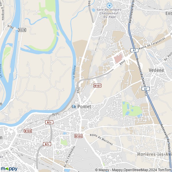 La carte pour la ville de Le Pontet 84130