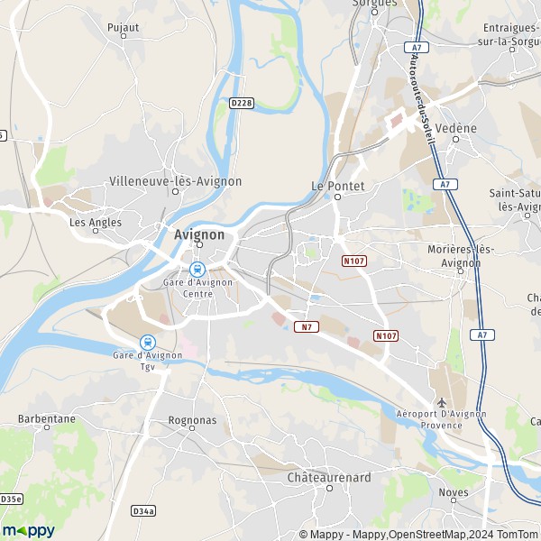 La carte pour la ville de Montfavet, 84140 Avignon