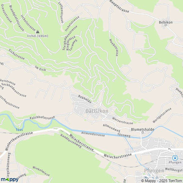 La carte pour la ville de Dättlikon 8421