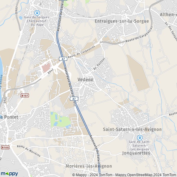 La carte pour la ville de Vedène 84270