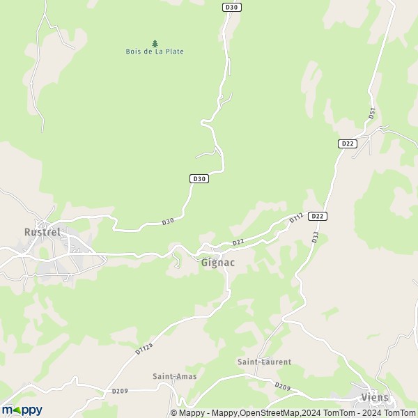 La carte pour la ville de Gignac 84400