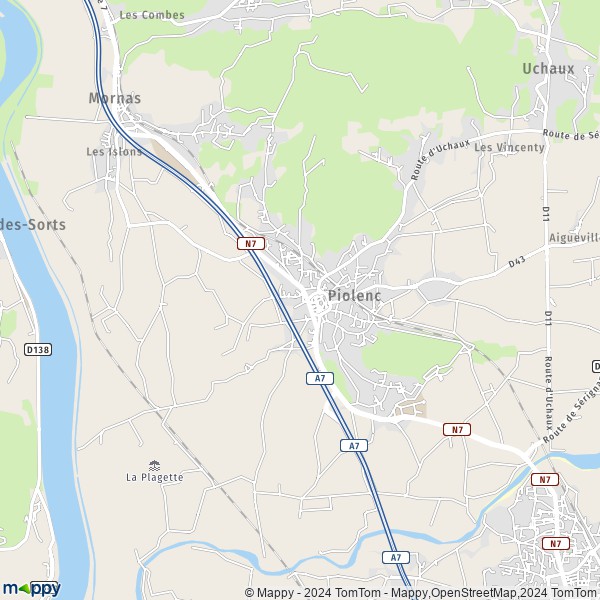 La carte pour la ville de Piolenc 84420