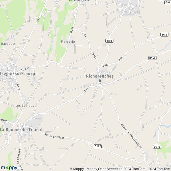 La carte pour la ville de Richerenches 84600