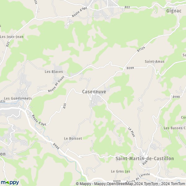 La carte pour la ville de Caseneuve 84750