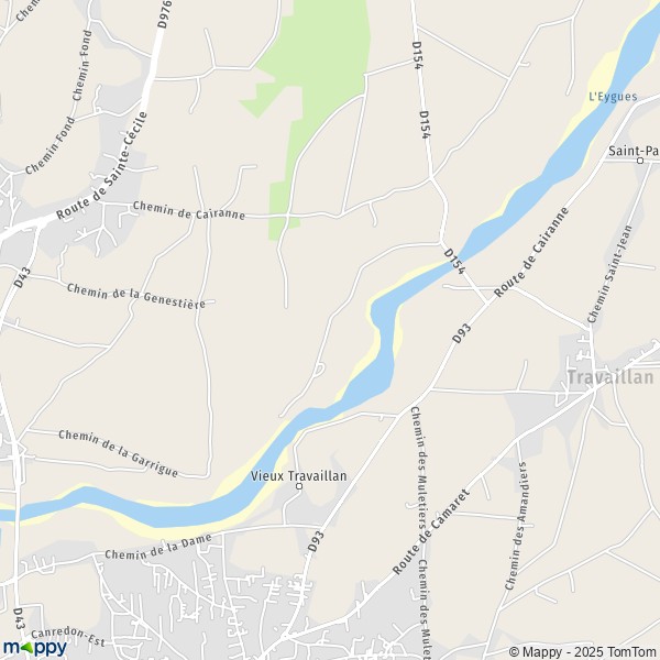 Carte Le Quartier Sud, 84850 Travaillan