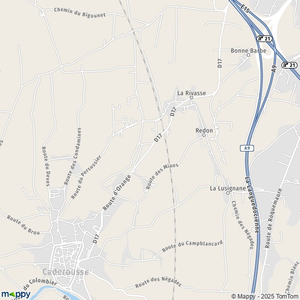 Carte Le Chemin d'Orange, 84860 Caderousse