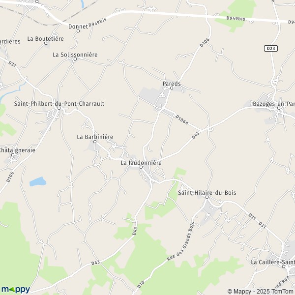 La carte pour la ville de La Jaudonnière 85110