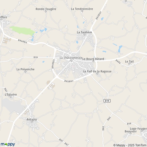 La carte pour la ville de La Châtaigneraie 85120