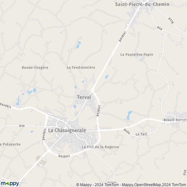 La carte pour la ville de La Tardière 85120
