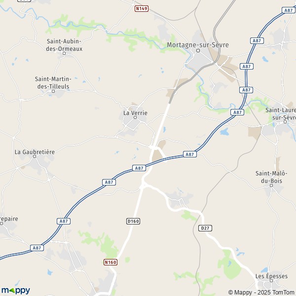 La carte pour la ville de Chanverrie 85130-85500