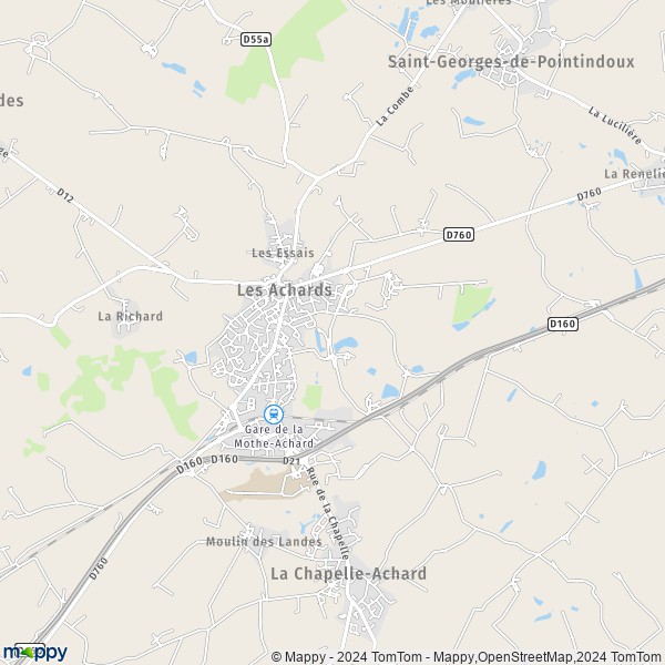 La carte pour la ville de La Mothe-Achard, 85150 Les Achards