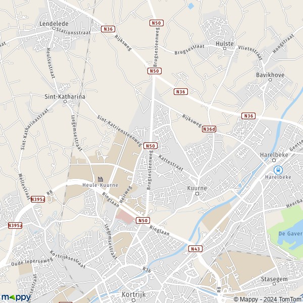 La carte pour la ville de 8520-8530 Kuurne