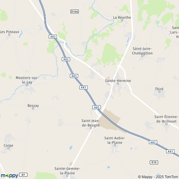La carte pour la ville de Saint-Jean-d'Hermine 85210