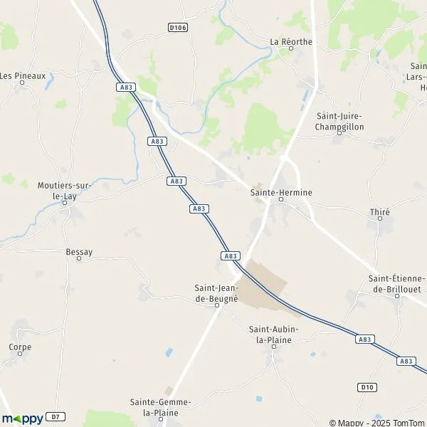 Plan SainteHermine carte de SainteHermine (85210) et infos pratiques