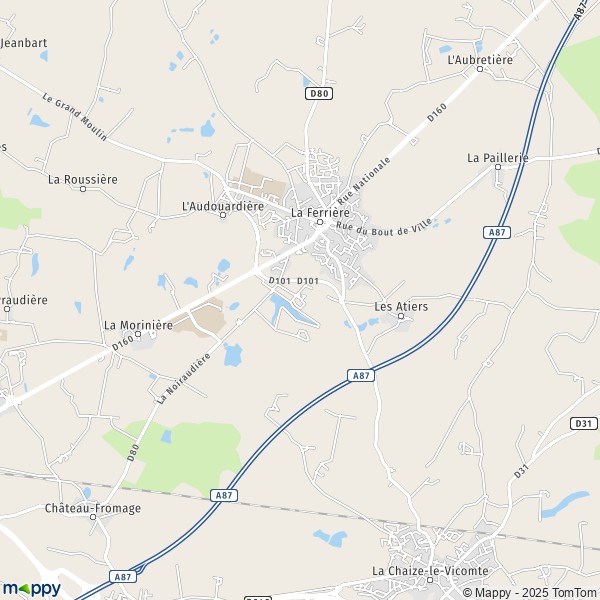 Carte Le Plessis Bergeret, 85280 La Ferrière