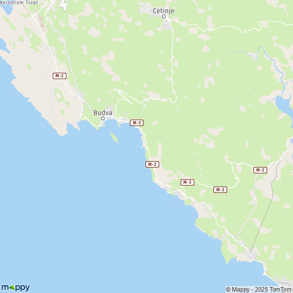 La carte pour la ville de Budva 85300-85316