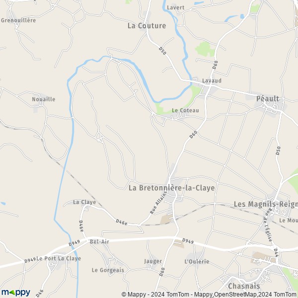 La carte pour la ville de La Bretonnière-la-Claye 85320