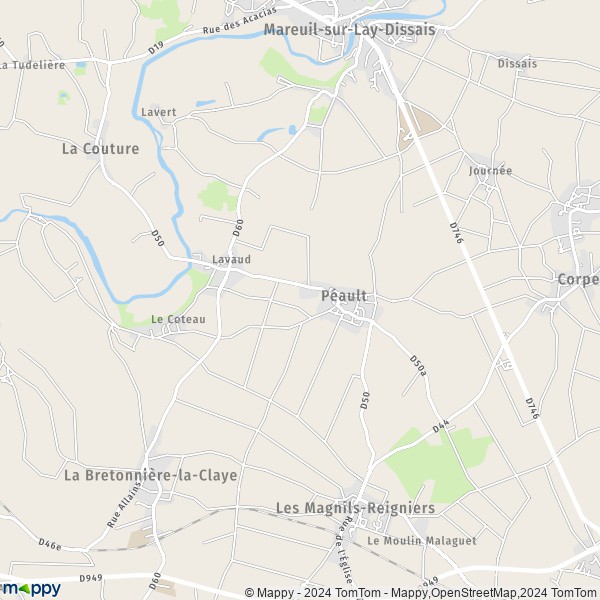 La carte pour la ville de Péault 85320