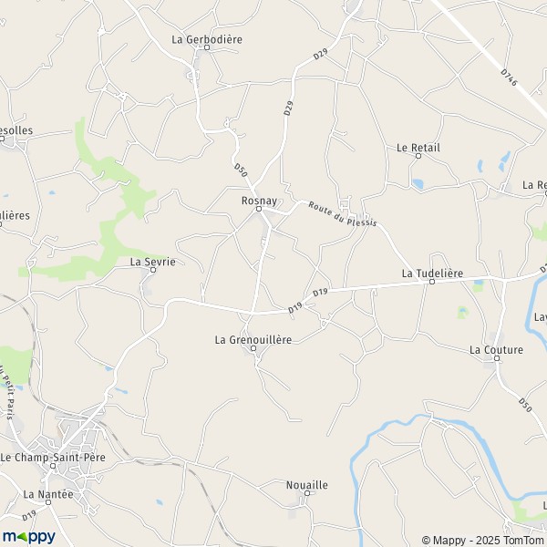 La carte pour la ville de Rosnay 85320