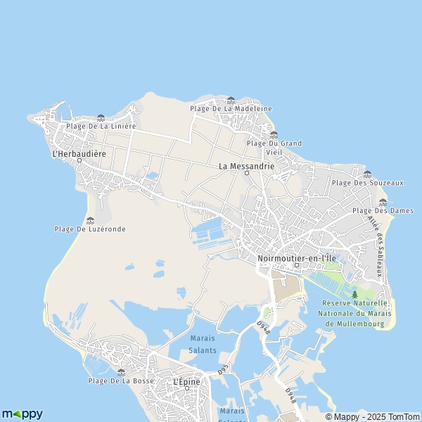 Plan Noirmoutier-en-l   le carte Noirmoutier-en-l   le  85330 