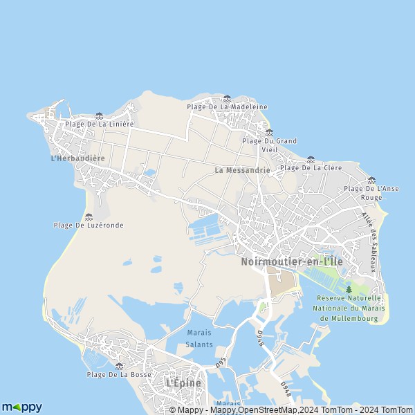 La carte pour la ville de Noirmoutier-en-l'Île 85330