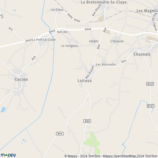 La carte pour la ville de Lairoux 85400