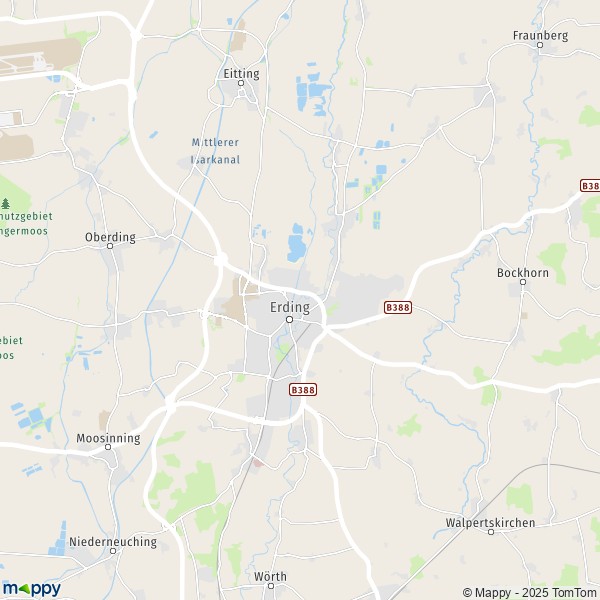 La carte pour la ville de 85435 Erding