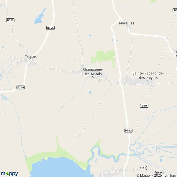 Plan ChampagnélesMarais carte de ChampagnélesMarais (85450) et