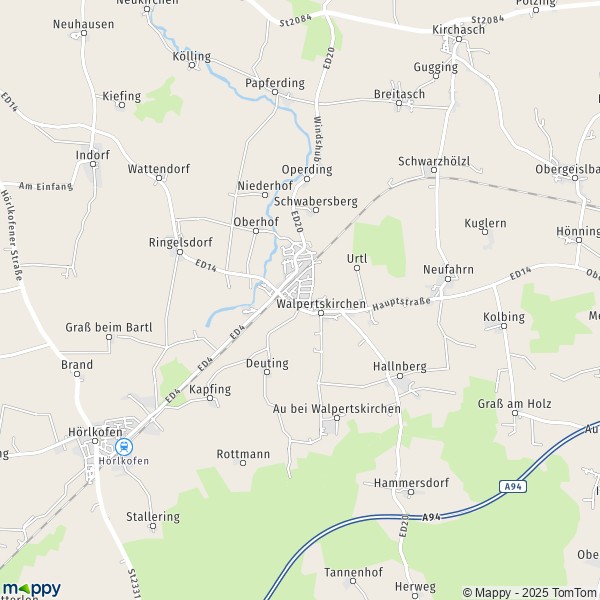 La carte pour la ville de 85469 Walpertskirchen
