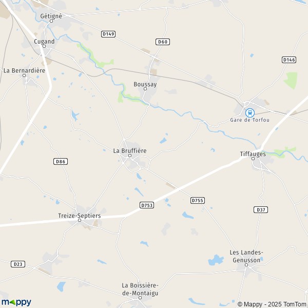 La carte pour la ville de La Bruffière 85530