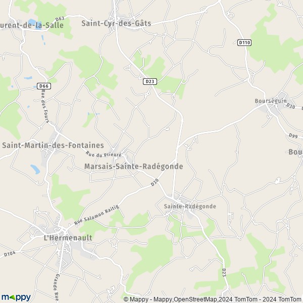 La carte pour la ville de Marsais-Sainte-Radégonde 85570