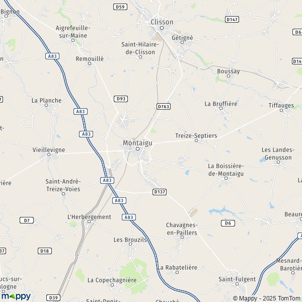 La carte pour la ville de Saint-Hilaire-de-Loulay, 85600 Montaigu-Vendée