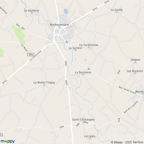Carte La Roche Boulogne, 85620 Rocheservière