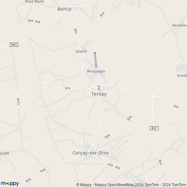 La carte pour la ville de Ternay 86120