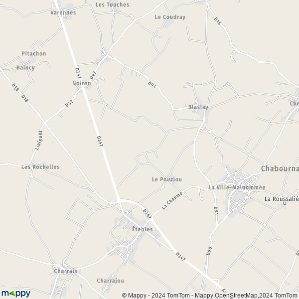 La carte pour la ville de Blaslay, 86170 Saint-Martin-la-Pallu