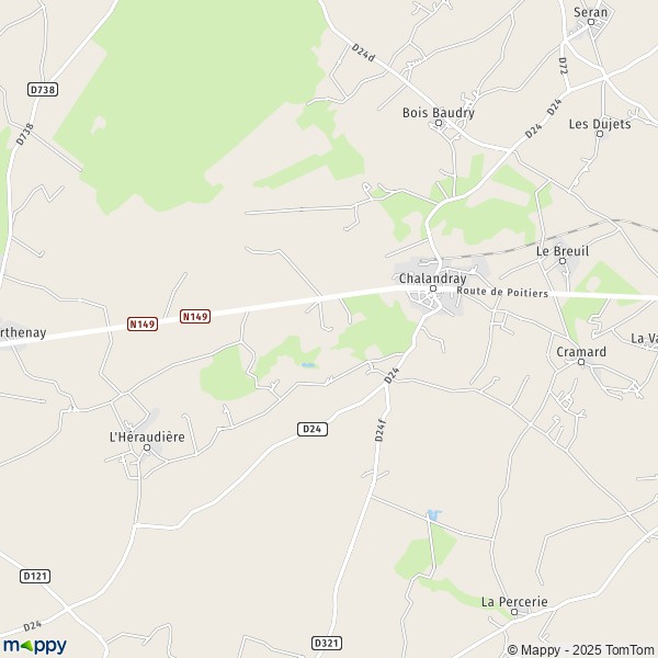 Carte Le Sud, 86190 Chalandray