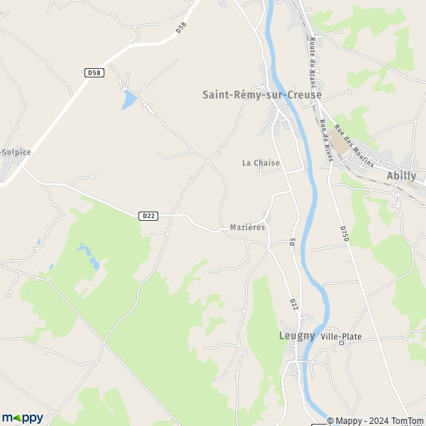 La carte pour la ville de Saint-Rémy-sur-Creuse 86220