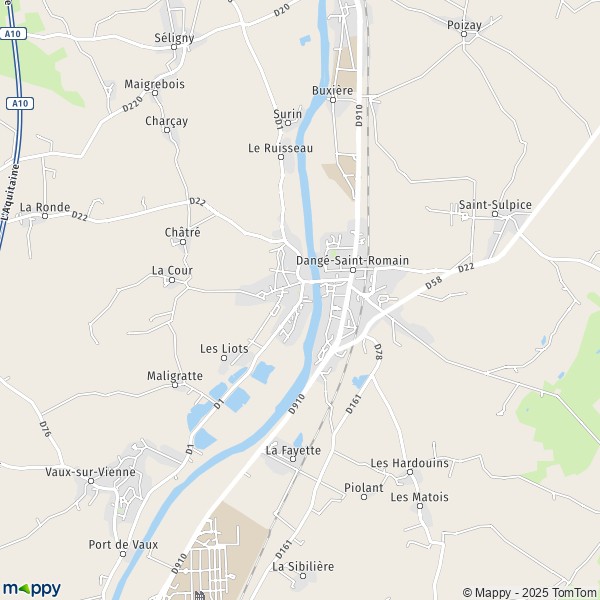 Carte Saint-Romain-sur-Vienne, 86220 Dangé-Saint-Romain