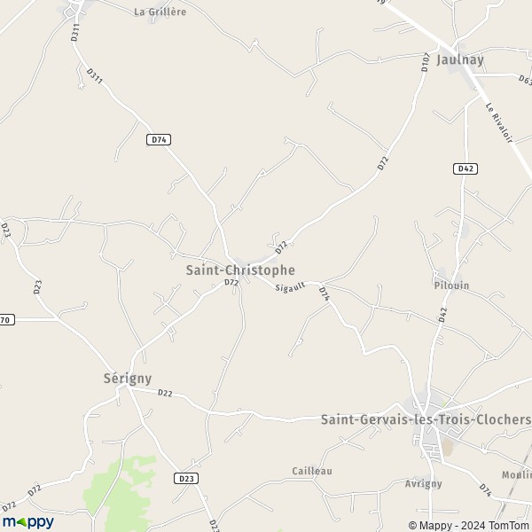 La carte pour la ville de Saint-Christophe 86230