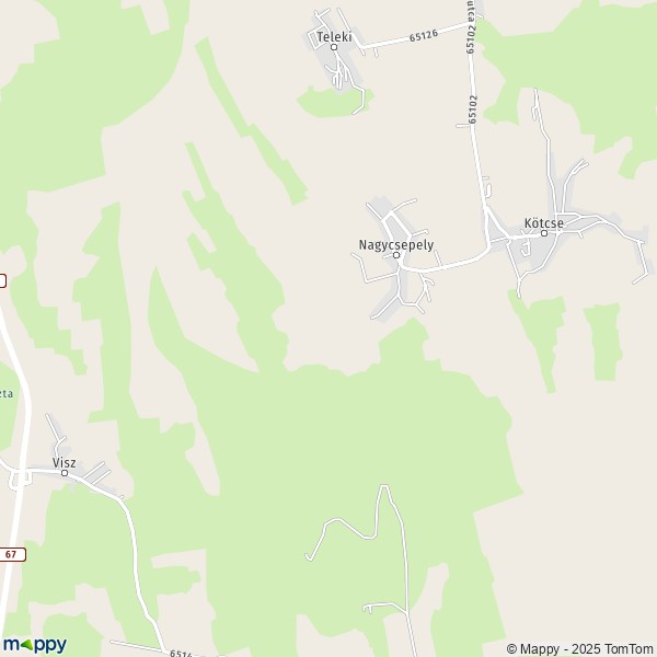 La carte pour la ville de Nagycsepely 8628