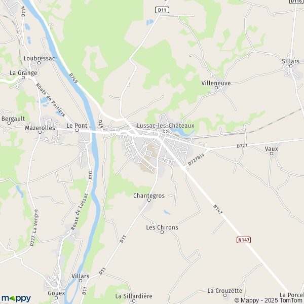 Carte Z.I. Les Piniers, 86320 Lussac-les-Châteaux