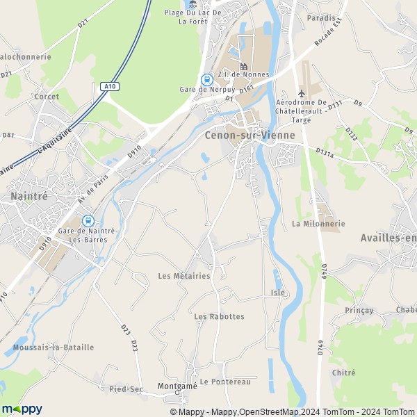 La carte pour la ville de Cenon-sur-Vienne 86530