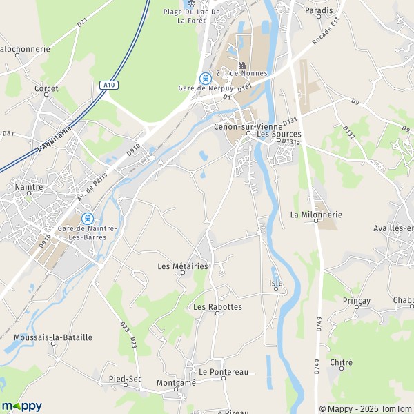 La carte pour la ville de Cenon-sur-Vienne 86530