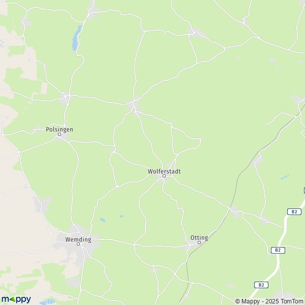 La carte pour la ville de 86709 Wolferstadt