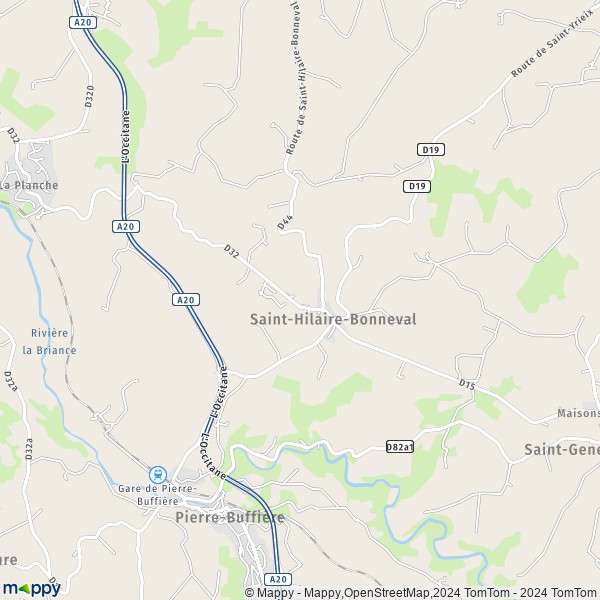 La carte pour la ville de Saint-Hilaire-Bonneval 87260