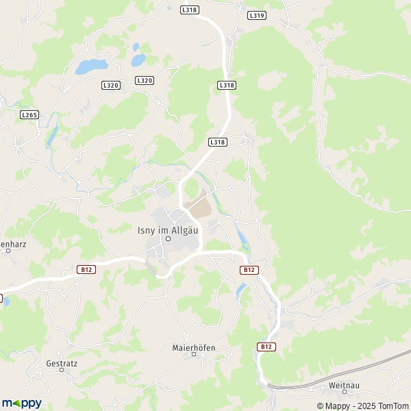 La carte pour la ville de 87480-88316 Isny im Allgäu