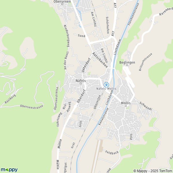 Carte Näfels, 8752 Glarus Nord