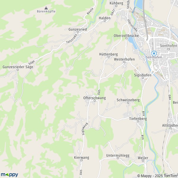 La carte pour la ville de 87527-87544 Ofterschwang