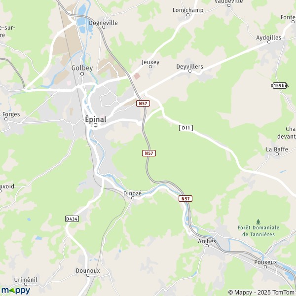 Carte Forêt Communale d'Épinal, 88000 Épinal